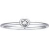FOCALOOK Anello Donna Argento 925 con Zirconia Cubica Trasparente/Nera Fedina Argento 925 Donna Anello Matrimonio Anello Donna Semplice Fedina Donna Anello con Pietra Cuore/Rotondo Confezione