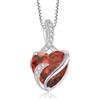 FJ Collana Donna Cuore in Argento Sterling 925 Collane con Ciondolo Granato Gennaio Pietra Portafortuna Gioielli Regalo per lei Amiche Moglie Mamma Donna