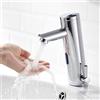 AIMADI Rubinetto Automatico con Sensore Rubinetto Elettronico per Lavabo con Comando ad Infrarossi Miscelatore Acqua Calda e Fredda per Lavabo Finitura Cromo