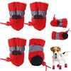 FaJoek Cani Scarpe Antiscivolo per Cani,FaJoek 4 PCS Stivali Protettivi per Cani,Scarpe per Cani con Riflettenti,Scarpe Cani Piccola Taglia,Scarpe per Cani Impermeabili,per Cani di Piccola Taglia (Rosso, #7)