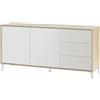 CAESAROO Madia soggiorno 154 cm Alabama Bianco opaco e Rovere canadese - Rovere e Bianco