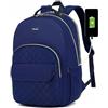 Breold Zaino PC Donna Elegante Zaino Scuola Ragazza,Zaino Scuola Superiore per Studi Universita Scuola Secondaria, Zaino Città con Porta di Ricarica USB