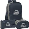 Safta | Pack KAPPA DARK NAVY Zaino, astuccio e trousse - Custodia KAPPA con triplo scomparto, zaino KAPPA adattabile a carrello, borsa KAPPA adattabile a carrello - Kit completo KAPPA, multicolore,