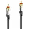 Sonero® Premium 3,00m cavo Cinch, 1x spina Cinch a 1x spina Cinch, adatto per amplificatore, subwoofer, beamer, ricevitore AV, nero