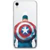 Ert Group custodia per cellulare per Apple Iphone XR originale e con licenza ufficiale Marvel, modello Captain America 002 adattato alla forma dello smartphone, parzialmente trasparente