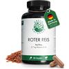 GREEN NATURALS Riso rosso (180 capsule) fermentato - 2,7 mg Monakolin K - Monascus purpureus - Produzione tedesca - 100% vegano - per 6 mesi