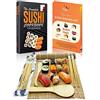 Krista's Kitchen Kit Sushi - Set Sushi Maker Completo in Bambù - 2 Tappetini, 5 Paia di Bacchette con Borsa, Paletta, Spatola Naturali qualità Premium con eBook