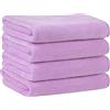 KinHwa asciugamani microfibra durevole asciugamani da bagno Set di 2 40cm x 76cm grigio/bianca (viola, 4 pack)