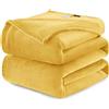 WAVVE Coperta Plaid Divano Pile di Flanella 260gsm - 130x150 cm, Giallo - Coperta Letto Singolo 150x130, Copridivano Caldo e Morbido