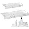 Rierousy 2 Piece Vassoio Bagno,Vassoio Marmo Pattern Deco Tray Vassoio Portaoggetti Rettangolare per gioielli, sapone, candele, asciugamano, pianta