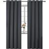 YSTELLAA Tende 100% Oscuranti Per Interni 2 Pezzi, 140×260cm, Effetto Lino, Tende Termiche, Con Anelli, Tenda Termica Isolante Freddo E Caldo, Fonoassorbenti, Moderne, Grigio