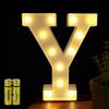 Honphier® - Lettere dell'alfabeto luminose con luci a LED, decorative, a batteria, per ricevimenti, feste, matrimoni, casa o bar (Y)