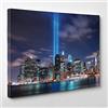 Quadro Su Tela Visario New York 5 Pezzi 160x80 Cm - Decorazione Murale Moderna In Blu E Bianco