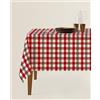 Intrecci Tovaglia a Scacchi Rustica Rettangolare Quadrata, Tovaglia Tessuto Tinto Filo Scozzese prodotta in Italia Disponibile in più Colori e Misure (4 POSTI, Rosso/Grigio)