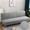 DOTBUY-SHOP Copridivano in Jacquard Impermeabile Elasticizzato Universale Pieghevole Senza Braccioli Copridivano Clic Clac Fodera per Divano Letto all-Coperto Antiscivolo (Grigio Chiaro,160-190cm)