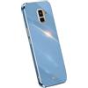 RankOne La Custodia del Telefono è Adatta per Samsung Galaxy A8 2018 (5.6 Inches), Case per Cellulare in Silicone con Telaio Galvanico - Blu navy