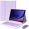 HLTOOP Custodia con Tastiera per Samsung Galaxy Tab S9 Fe 10,95 Pollici 2023, Custodia con Tastiera Wireless Magnetica Retroilluminata per SM-X510/X516, Mouse Bluetooth Ricaricabile,Viola