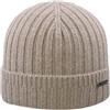 Melegari Berretto di Maglia con Risvolto | Beanie Cremona | Lana e Cashmere | manifattura Italiana | Unisex (Beige)
