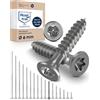 NietFullThings Vite a testa svasata TORX V2A in acciaio inossidabile 6-mm di spessore - Lunghezza della vite di 50-mm - 25 pezzi - Filettatura parziale di 30-mm Vite per legno 6x50