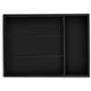 Relaxdays Portaposate da Cassetto Cucina, 4 Scomparti per Posate, HLP: 4x25x34 cm, Divisorio Portaoggetti, bambù, Nero, Fibra di Legno