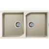Elleci PRONTA CONSEGNA - SPEDIZIONE IMMEDIATA Elleci LGE45062 Lavello 2 vasche Sopratop 86 x 50 cm finitura Granitek Classic Bianco Antico 62 Ego 400