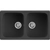 Elleci LGM45040 Lavello 2 vasche Reversibile Sopratop 86 x 50 cm finitura Granitek Matt Nero 40 Master 450