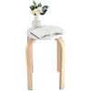 GOTOTOP Sgabello impilabile in Legno, Sedia da Doccia Bagno stool Sgabello per camera casa, 40 x 45.5cm (bianca)