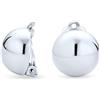 Bling Jewelry Stile di base semplice orecchini a clip a mezza sfera per donne senza orecchie forate in lega di argento sterling .925 lucidato.