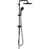 GROHE Vitalio Start 250 Flex - Sistema doccia con deviatore (soffione doccia tondo da 25 cm a 2 getti, doccetta tonda da 11 cm a 2 getti, 2 flessibili doccia, risparmio idrico), nero opaco, 266802431
