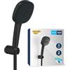 GROHE Vitalio Comfort Set manopola doccia, doccino a due getti (Rain, Jet), nero opaco, 263992431
