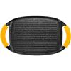 IBILI, Grill piastra ondulata basic in pietra, 36 x 23 cm, alluminio fuso, stile pietra antiaderente, adatta per l'induzione.
