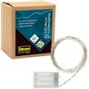 Idena 31118 - Micro catena luminosa a LED con 20 LED in bianco caldo, con funzione timer 6 ore, a batteria, lunga circa 2,2 m, per feste, Natale, decorazione, matrimonio, come luce d'atmosfera