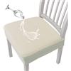 KELUINA Coprisedili per sedie impermeabili in jacquard con reticolo elasticizzato 1/2/4/6 pezzi Coprisedie per sedie da pranzo Coprisedie per cucina (Beige,2 PCS)