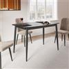 DEGHI Tavolo da pranzo 120x70 cm con top nero in ceramica - Knos