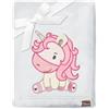 Be Mammy Coperta calda per bambini con peluche regalo per bambino con motivi 3D (Grigio Chiaro - Unicorno)