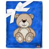 Be Mammy Coperta calda per bambini con peluche regalo per bambino con motivi 3D (Blu scuro - Orso)