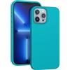 ARSUNOVO Compatibile con iPhone 13 Pro da 6,1 pollici, [antiurto] [antigraffio] custodia protettiva sottile in silicone liquido bumper gomma gel cover per iPhone 13 Pro 6,1 pollici (verde acqua)