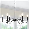 LynPon Lampadari Neri Plafoniere Soggiorno, Lampada a Sospensione a 6 Luci Lampadario Classico Moderno Vintage Industriale per Sala da Pranzo Cucina Isola Camera da Letto Illuminazione Corridoio E14