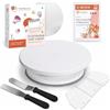 Wenburg Facile da usare Piatto Girevole per Torte - Qualità Professionale - Piatto Rotante per Torte, Palette Angolari, Raschietto Pasticceria - Set Completo per Decorazione (Set Starter)
