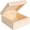 Scatola dei ricordi in legno con coperchio incernierato con design a traliccio, scatola decorativa in legno utilizzata come scatola portaoggetti, scatola portagioie, finitura bianca, 19,1 x 15,2 x 7,6