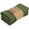 INFEI Tovaglioli di stoffa in e lino tinta unita - Set di 12 (40 x 40 cm) - per eventi e uso domestico (verde militare)