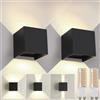 FUPE Applique da esterno,LED Lampada da Parete Interno/Esterno,G9 Sorgente Luminosa Sostituibile 2Pezzi 9W 4000K Luce neutrale IP65 Forma della luce regolabile