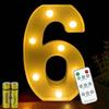 HONPHIER® Numero luce 3D con telecomando, lettere, lettere, lettere, lettere, illuminazione per lettere, luce notturna, decorazione per compleanno