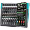 Depusheng PA8 Mixer Audio Professionale Scheda Audio Console Sistema Scrivania Interfaccia 8 Canali USB Bluetooth MP3 Ingresso Computer Alimentazione Phantom 48V Effetto Riverbero 256 Integrato, Nero