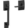 Schlage FE285 CEN 622 LAT CEN Century Front Entry Handleset con leva Latitude, Mezza impugnatura inferiore, Nero opaco