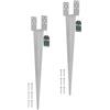 KOTARBAU® 2 pz. Supporto per Pali in Legno - 0-120 mm - Acciaio Zincato - 70 cm - Porta Palo Legno - Argento - Ancoraggio Regolabile Per Pali - Staffa a U - Fissaggio Staffa a Terra