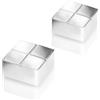 SIGEL BA704 Magneti Artverum, a forma di cubo, argento, 2 pz., per lavagne magnetiche di vetro
