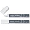 SIGEL BA715 Marcatore per lavagne di vetro, bianco, punta tonda 2-3 mm, 2 pz