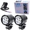 Biqing Universale Kit Fari Moto con 22mm Metallo Interruttore On Off,60W Fari Supplementari Moto LED 12V 24V Faretto Moto LED Fendinebbia Bianco 6000LM Impermeabile(2PCS)