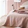 ROOM99 Leila Elegante copriletto rosa cipria 220 x 240 cm, versatile come copriletto o copridivano, trapunta patchwork, ideale come bedspread